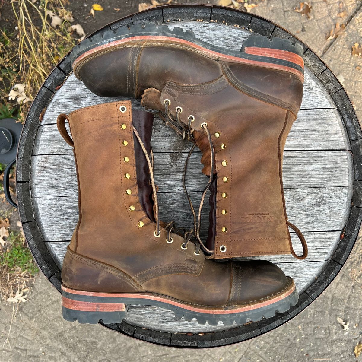 Photo by petejones418 on October 12, 2024 of the Nicks Lace Up Work in Seidel WeatherShield Brown.