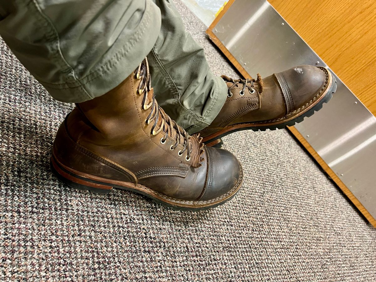 Photo by petejones418 on October 24, 2024 of the Nicks Lace Up Work in Seidel WeatherShield Brown.