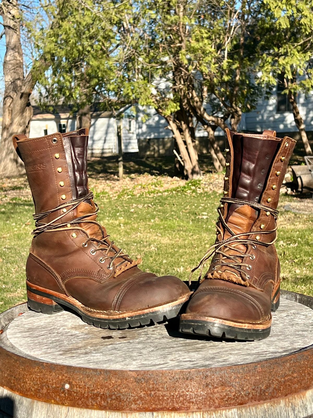 Photo by petejones418 on November 17, 2024 of the Nicks Lace Up Work in Seidel WeatherShield Brown.