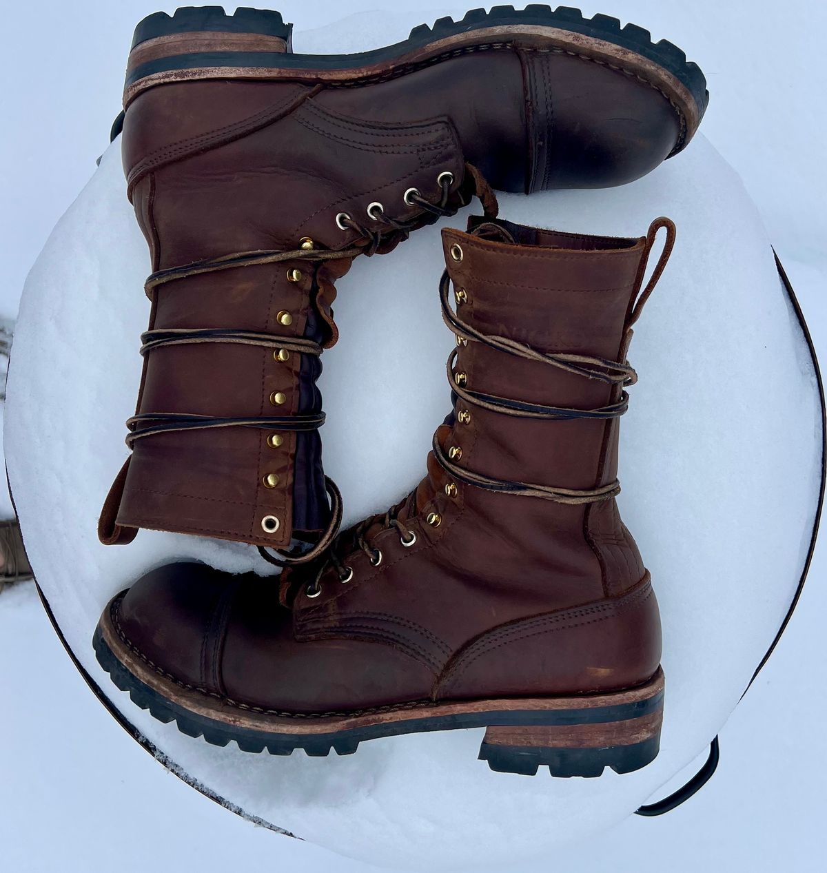 Photo by petejones418 on December 22, 2024 of the Nicks Lace Up Work in Seidel WeatherShield Brown.