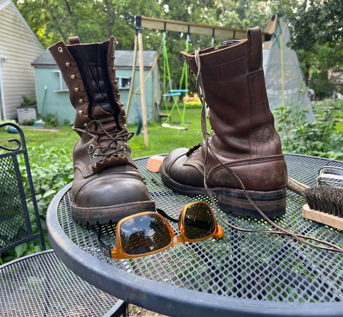 Photo by petejones418 on August 6, 2025 of the Nicks Lace Up Work in Seidel WeatherShield Brown.