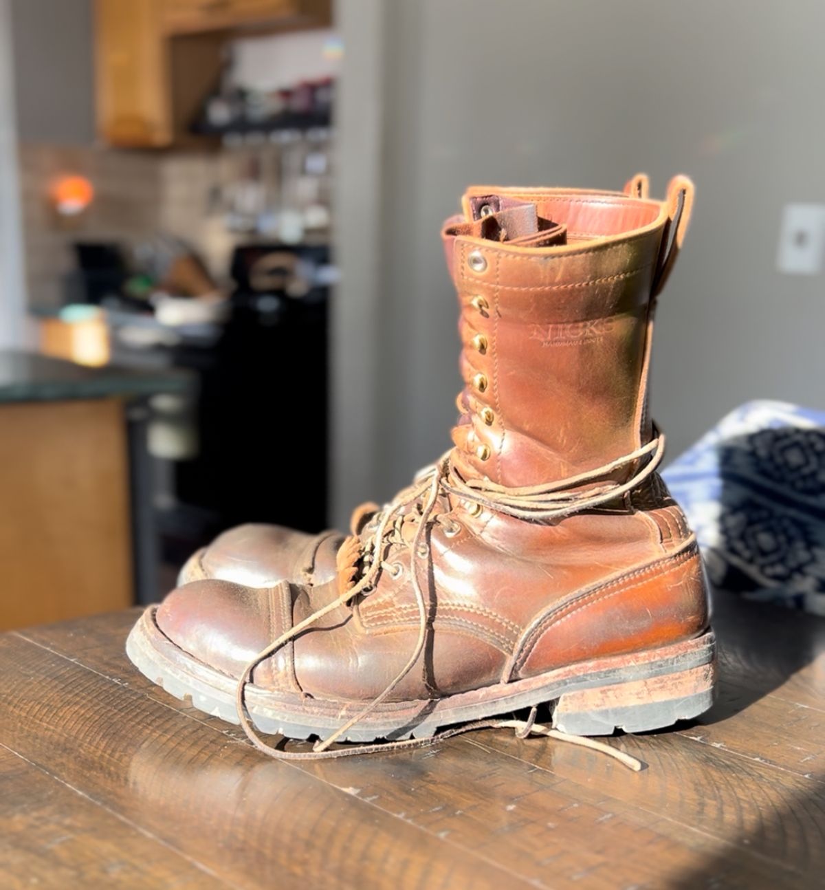 Photo by petejones418 on December 2, 2025 of the Nicks Lace Up Work in Seidel WeatherShield Brown.