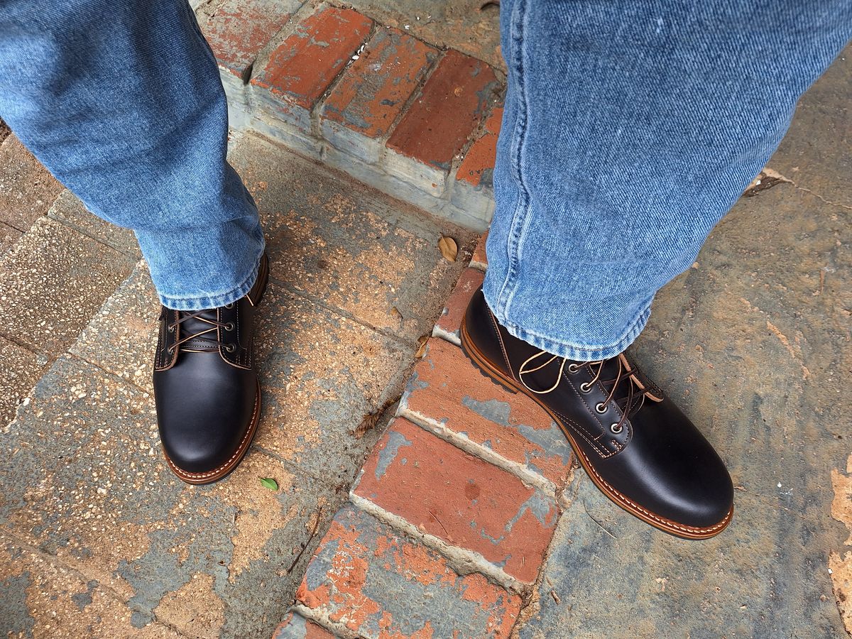 Photo by Arto on November 29, 2024 of the Truman Plain Toe Boot in Seidel Black Double Shot.
