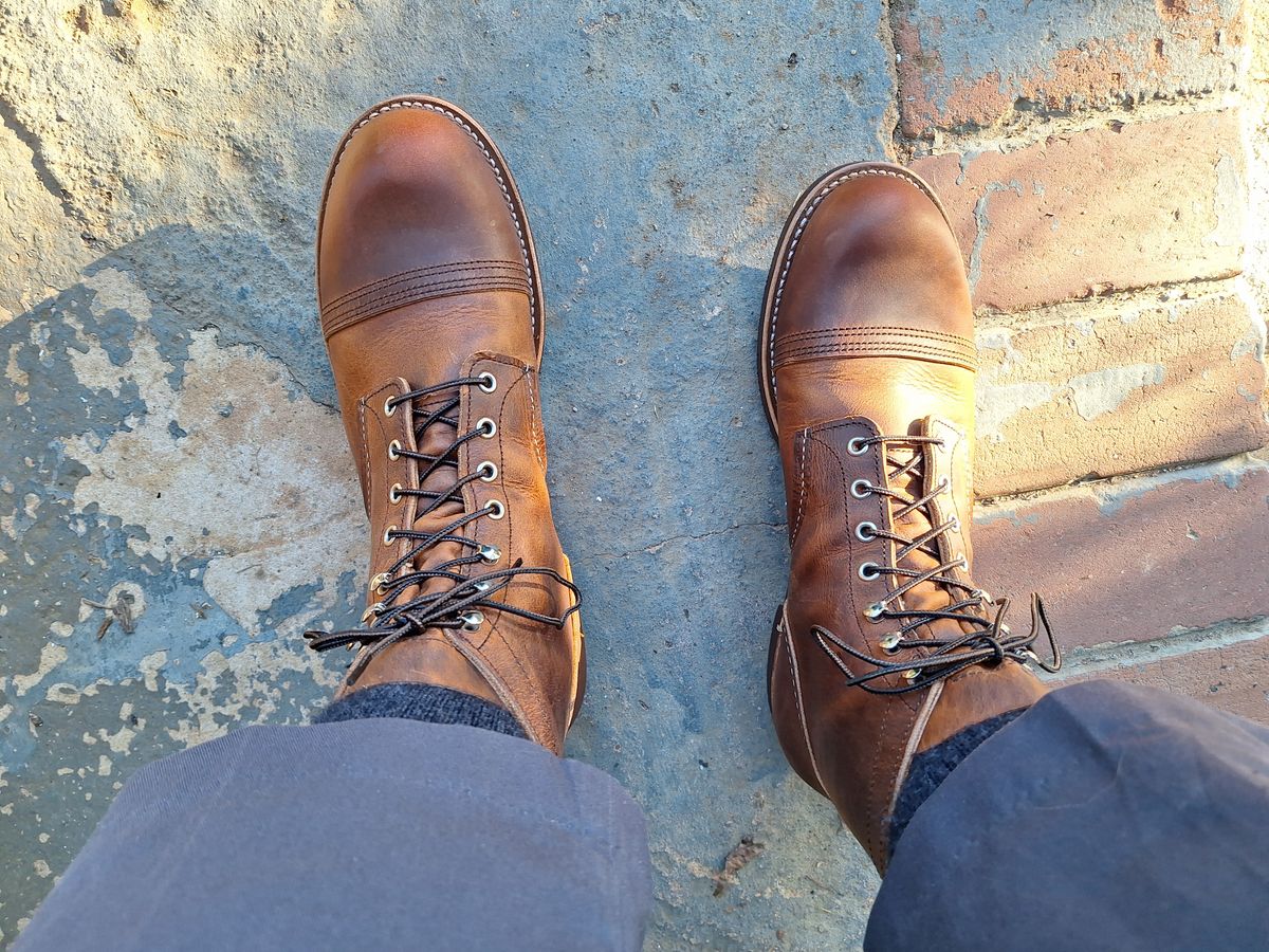 Photo by Arto on October 10, 2024 of the Red Wing Iron Ranger in S.B. Foot Copper Rough and Tough.