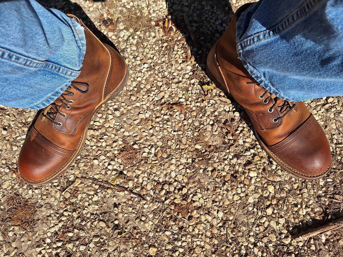 Photo by Arto on October 12, 2024 of the Red Wing Iron Ranger in S.B. Foot Copper Rough and Tough.
