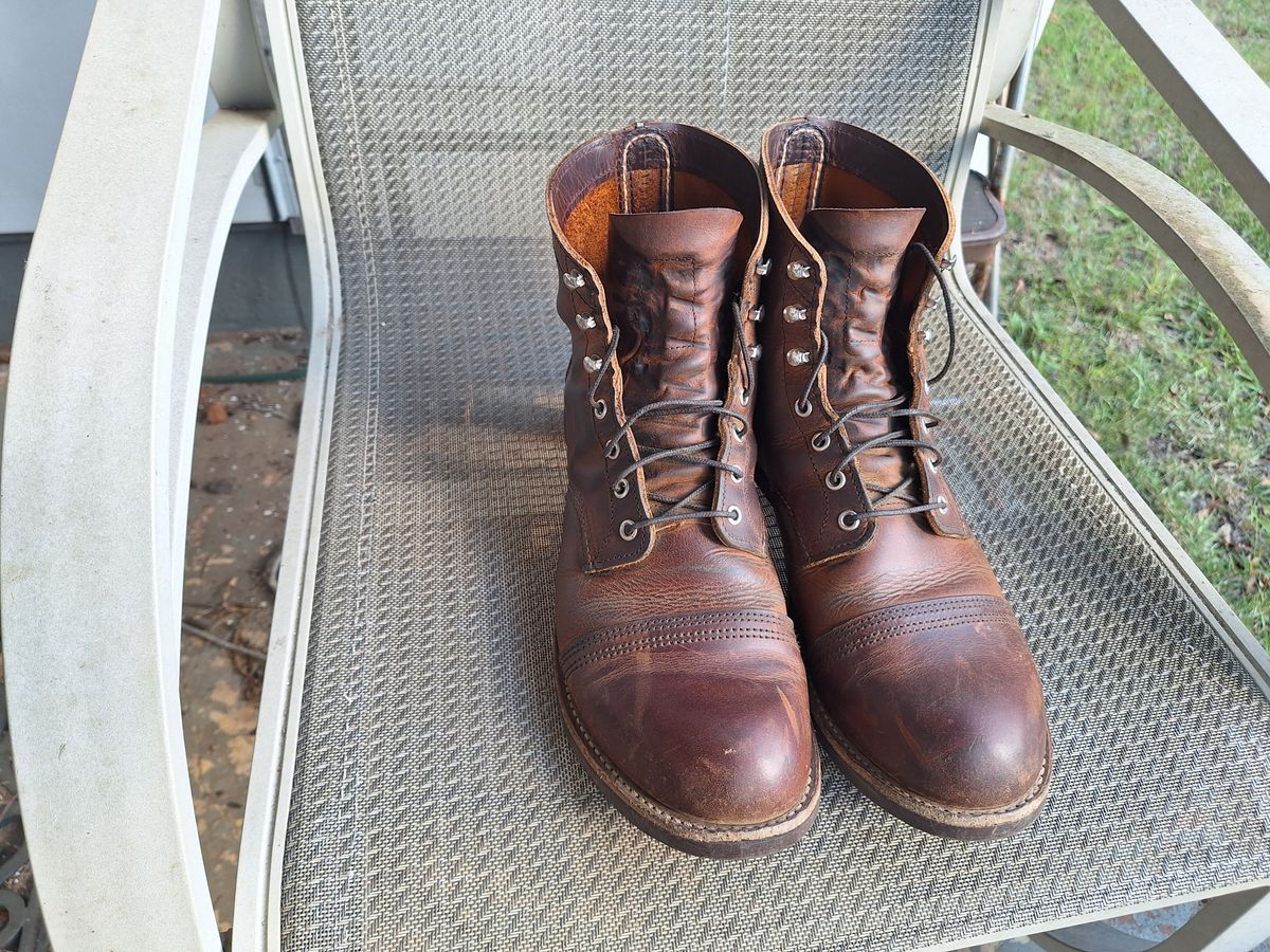 Photo by Arto on November 2, 2024 of the Red Wing Iron Ranger in S.B. Foot Copper Rough and Tough.