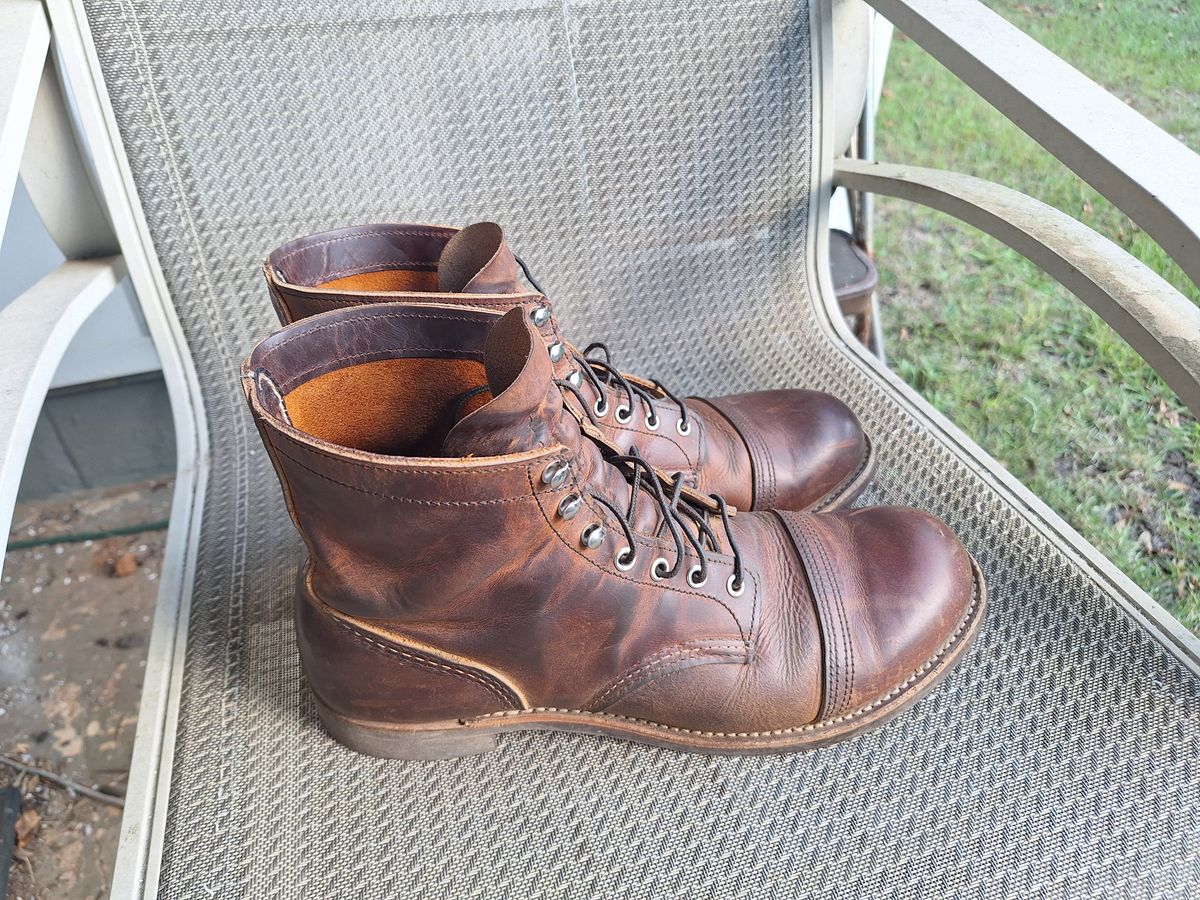 Photo by Arto on November 2, 2024 of the Red Wing Iron Ranger in S.B. Foot Copper Rough and Tough.