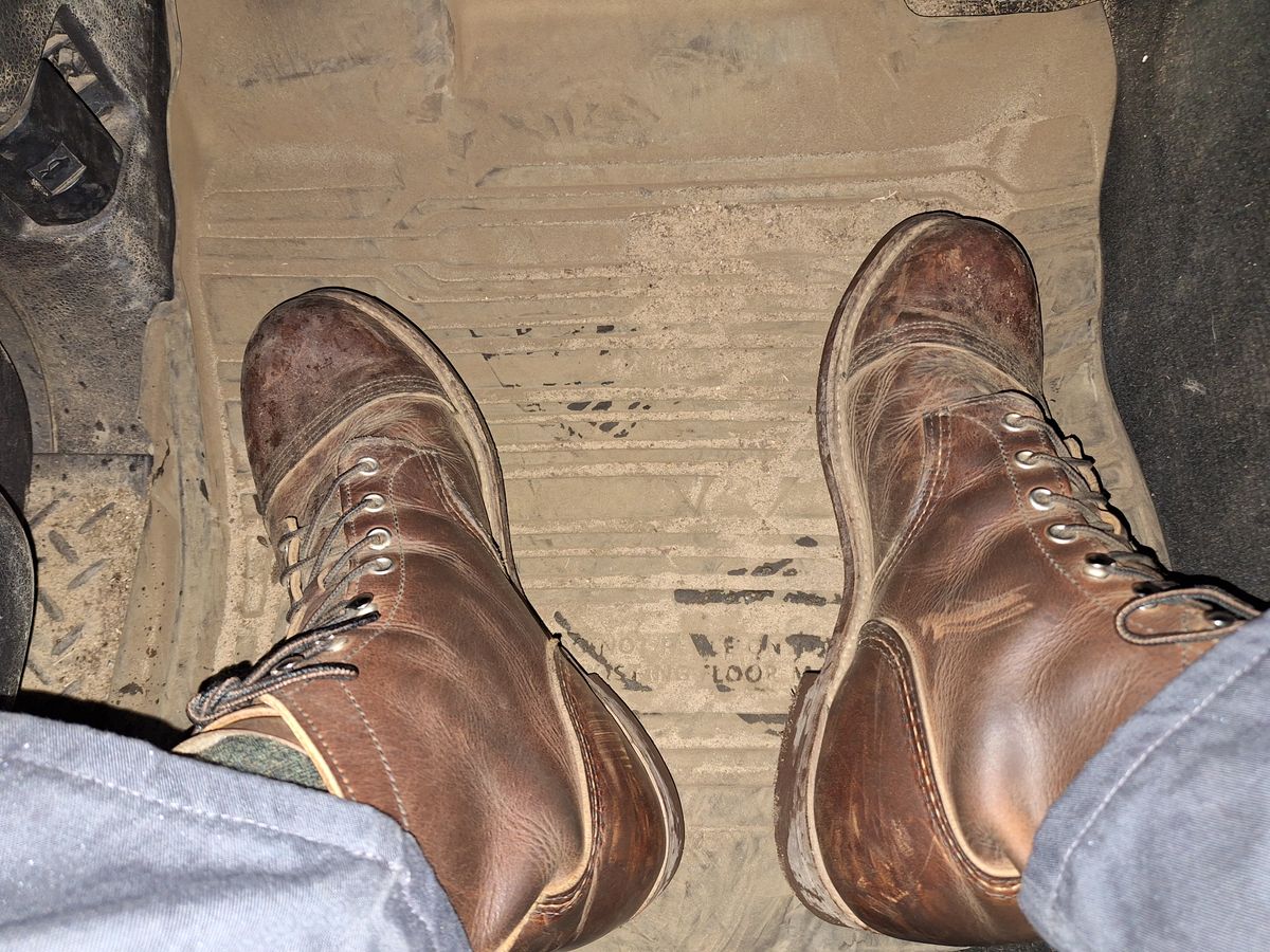 Photo by Arto on December 9, 2024 of the Red Wing Iron Ranger in S.B. Foot Copper Rough and Tough.