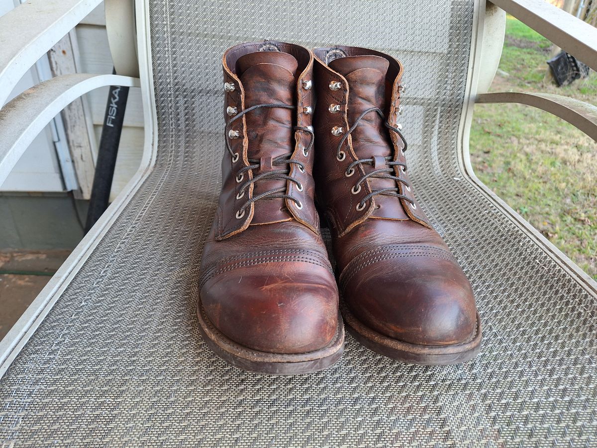 Photo by Arto on January 3, 2025 of the Red Wing Iron Ranger in S.B. Foot Copper Rough and Tough.