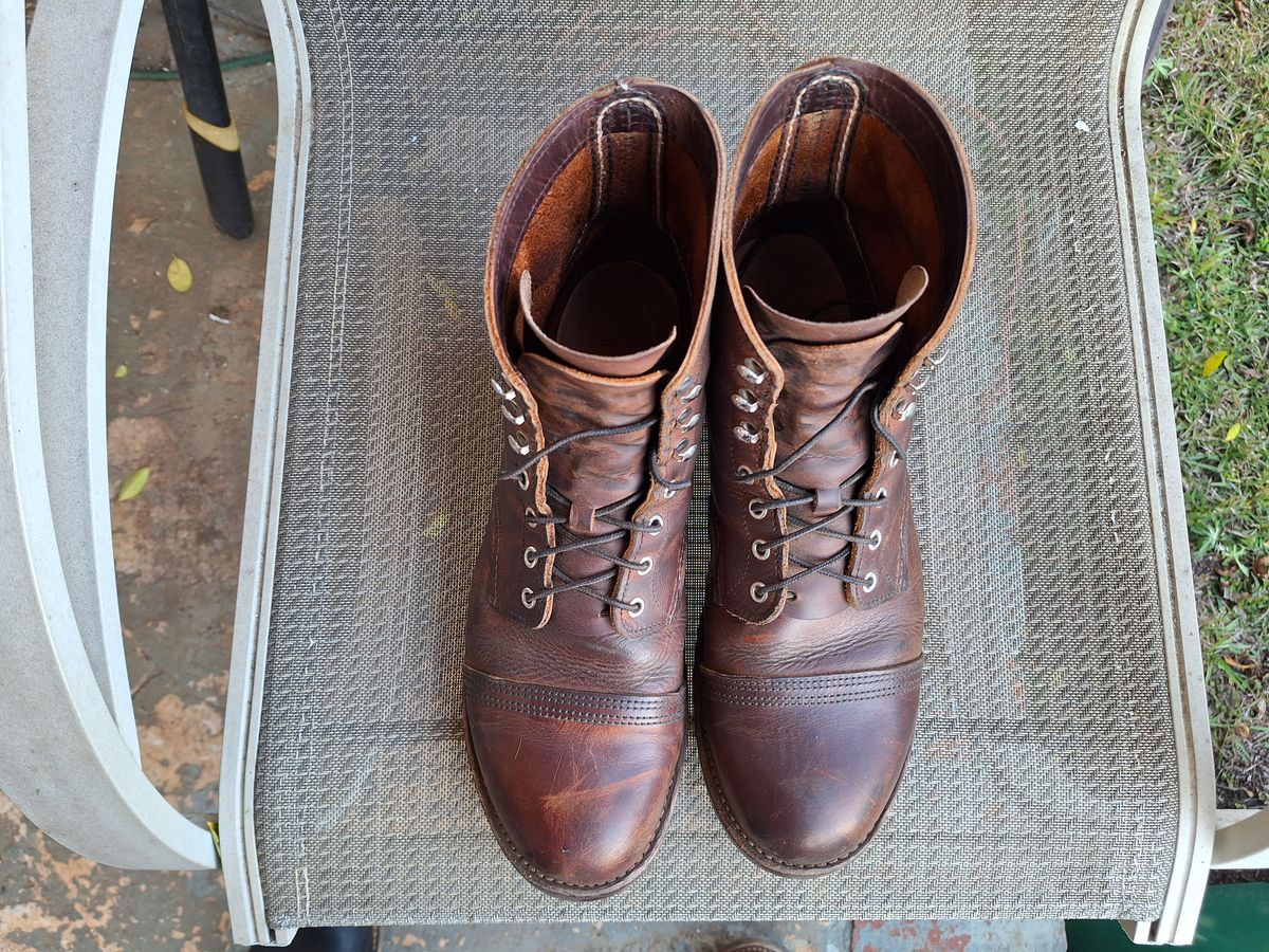 Photo by Arto on January 3, 2025 of the Red Wing Iron Ranger in S.B. Foot Copper Rough and Tough.