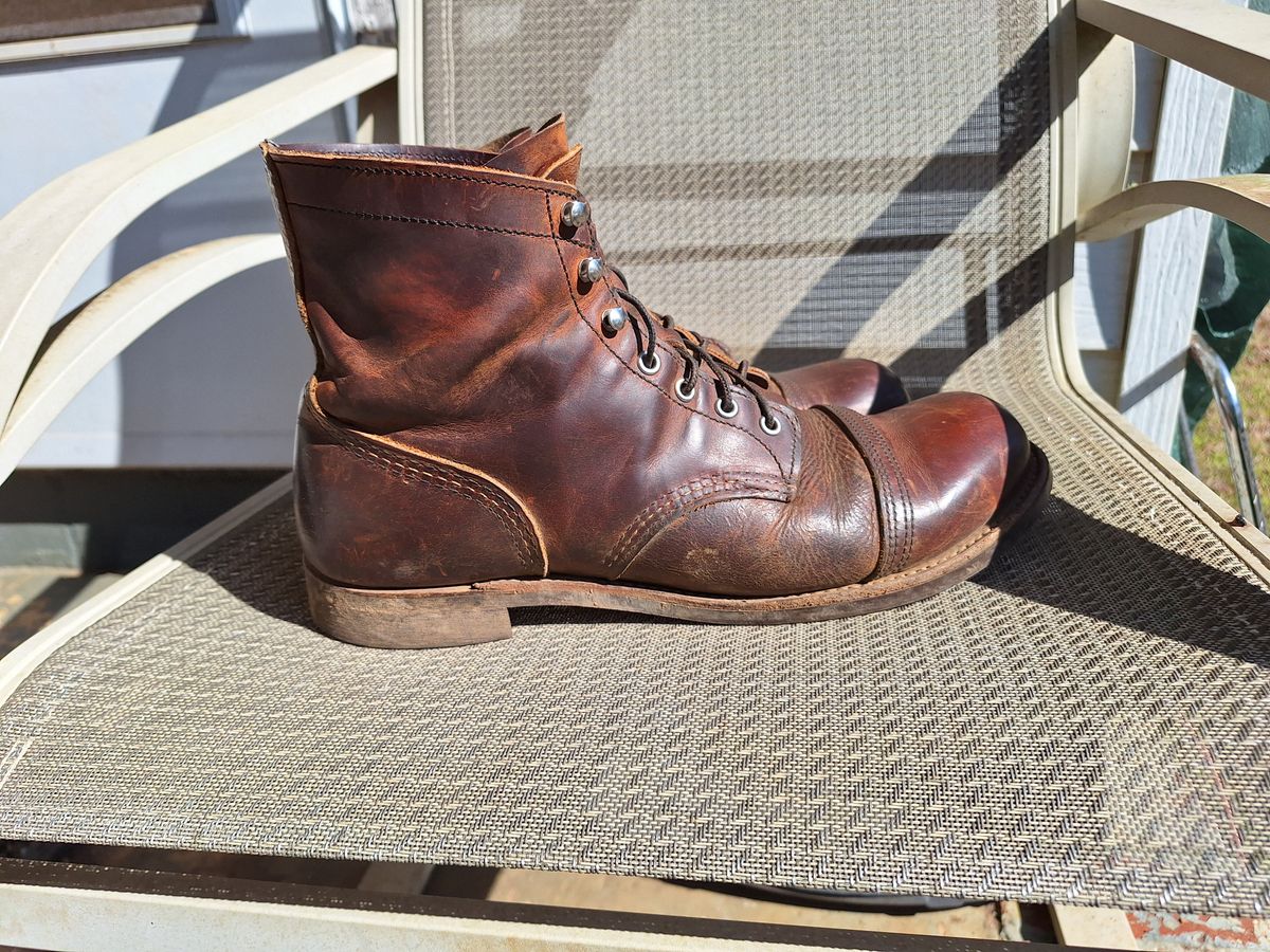 Photo by Arto on February 2, 2025 of the Red Wing Iron Ranger in S.B. Foot Copper Rough and Tough.
