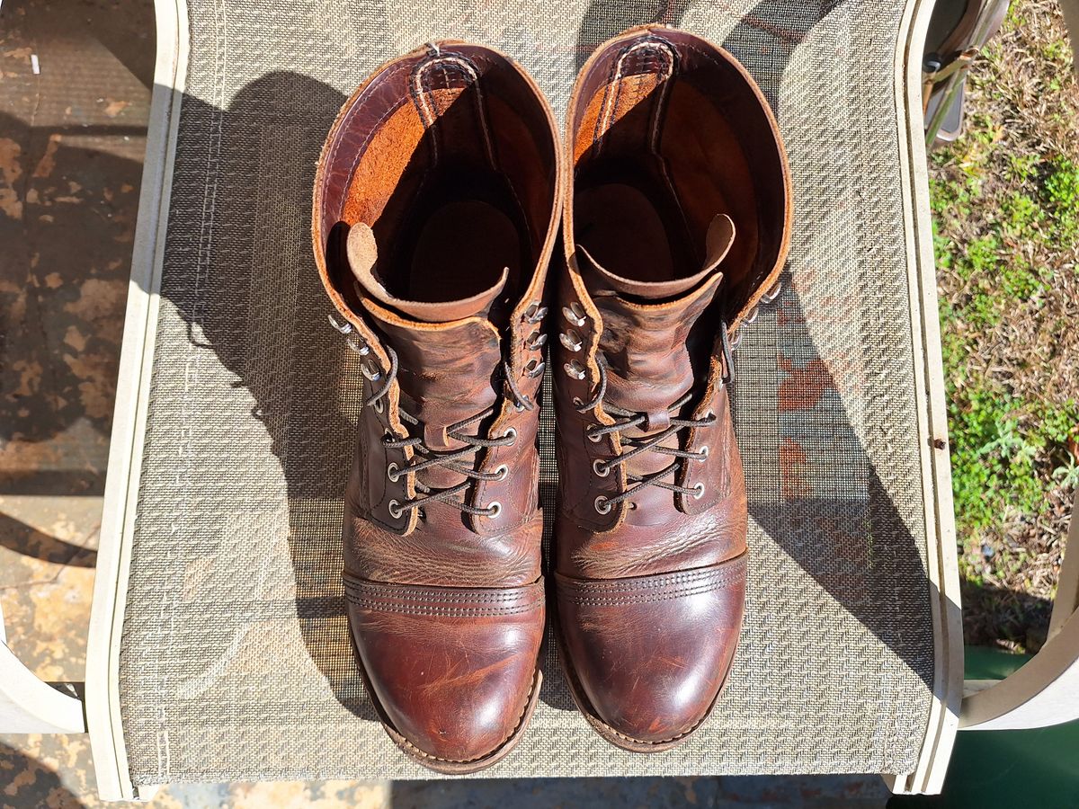 Photo by Arto on February 2, 2025 of the Red Wing Iron Ranger in S.B. Foot Copper Rough and Tough.