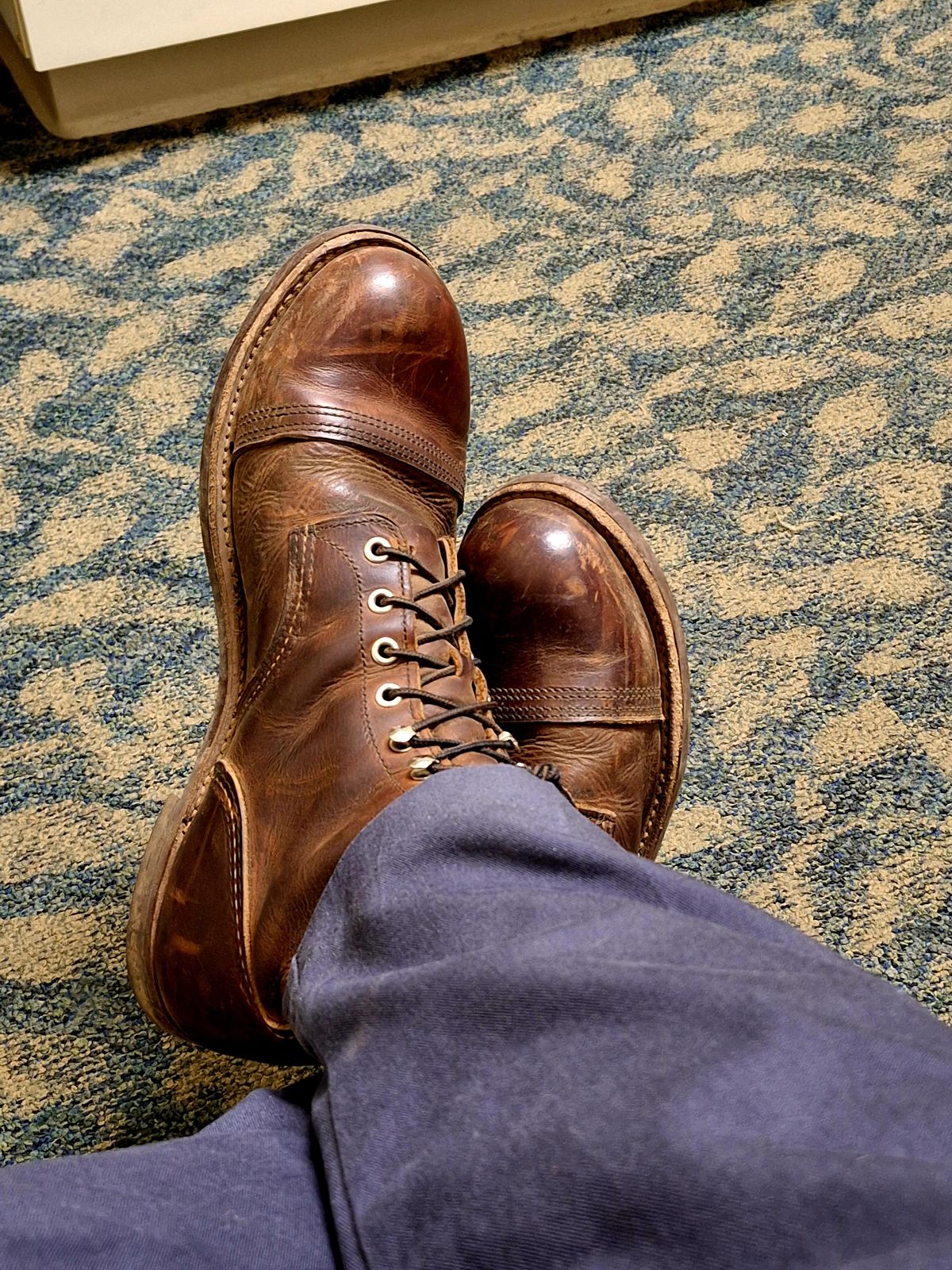 Photo by Arto on February 14, 2025 of the Red Wing Iron Ranger in S.B. Foot Copper Rough and Tough.