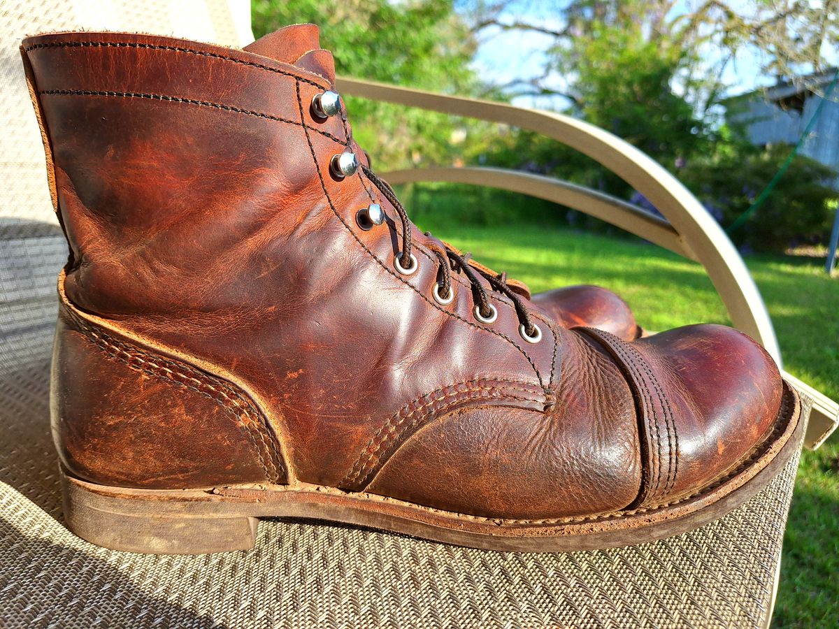 Photo by Arto on April 1, 2025 of the Red Wing Iron Ranger in S.B. Foot Copper Rough and Tough.