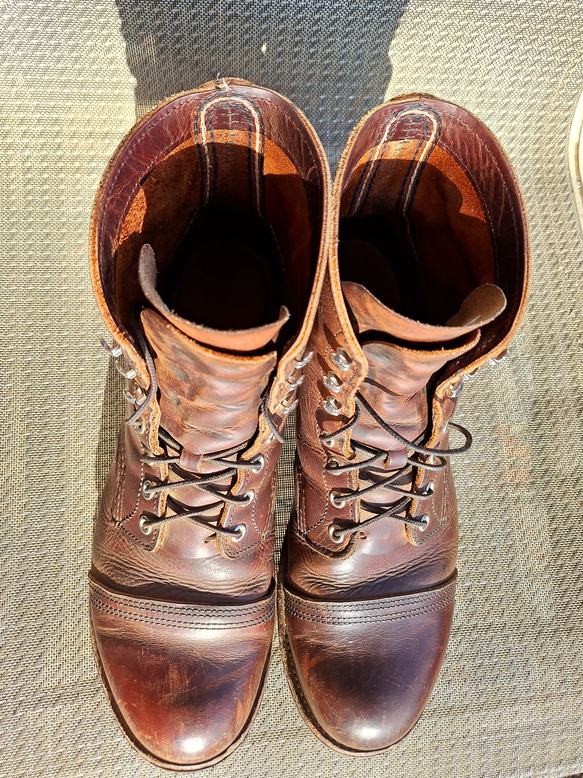 Photo by Arto on April 1, 2025 of the Red Wing Iron Ranger in S.B. Foot Copper Rough and Tough.