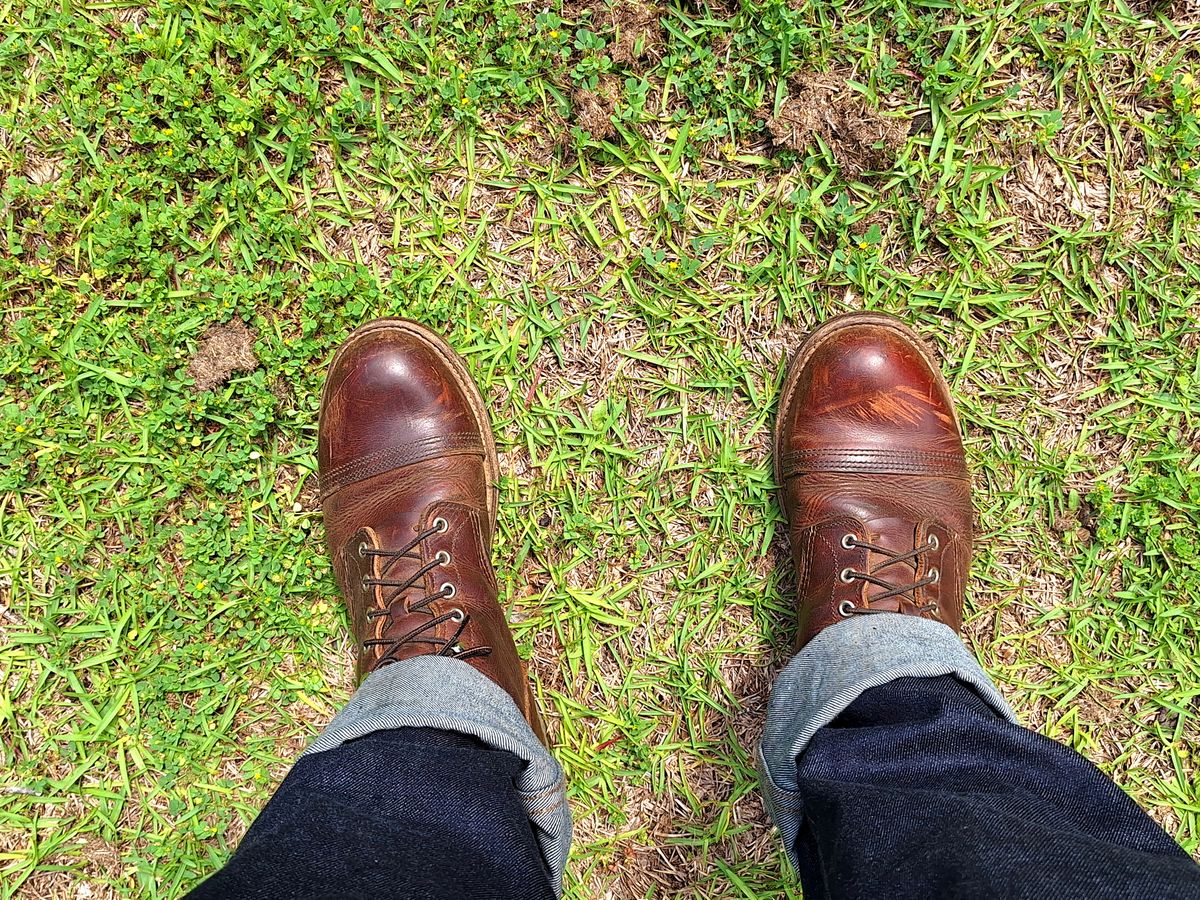 Photo by Arto on April 5, 2025 of the Red Wing Iron Ranger in S.B. Foot Copper Rough and Tough.