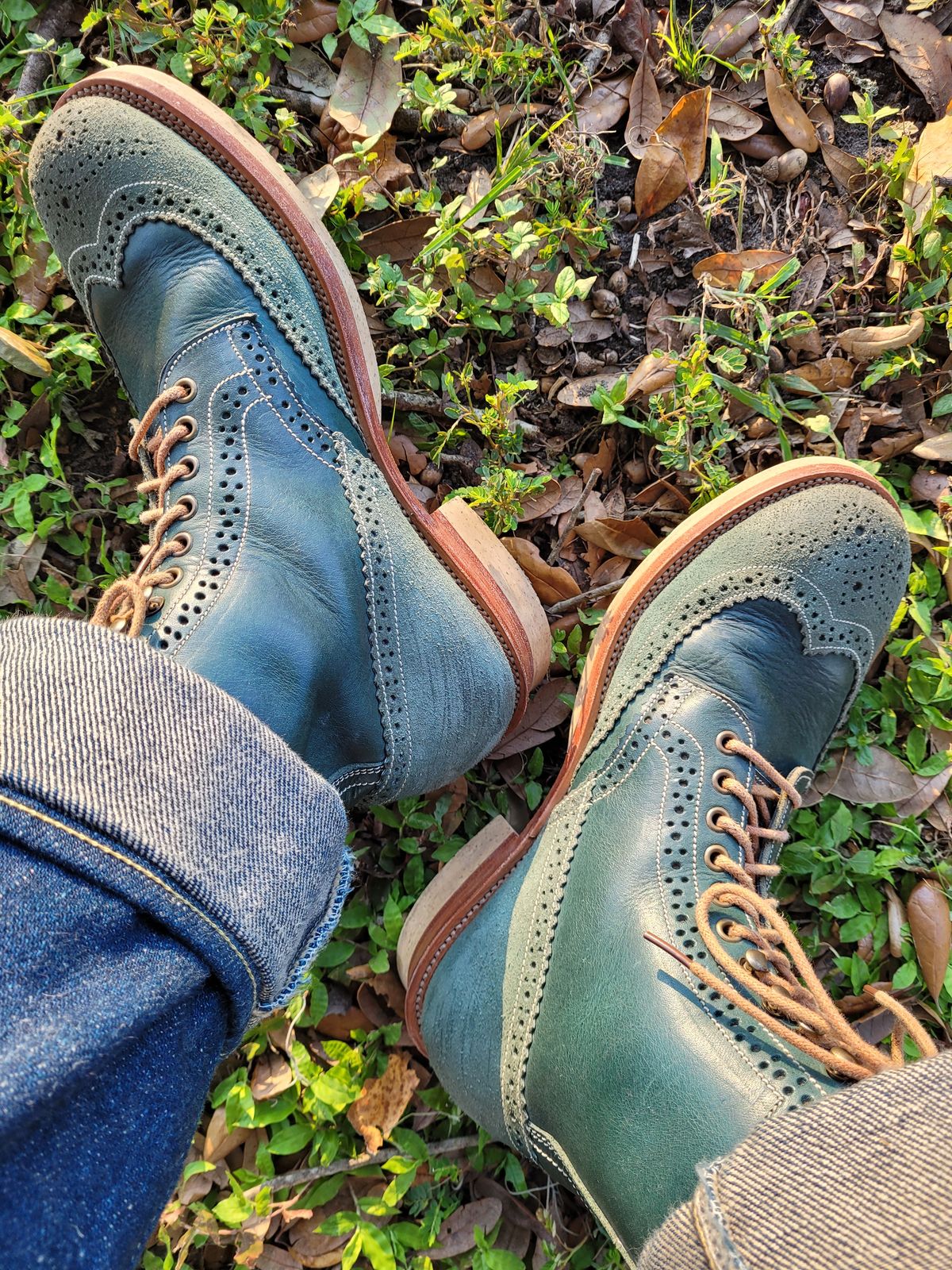 Photo by markieballa on November 15, 2024 of the Fortis Boots Wingtip Boots in Badalassi Carlo Waxy Ortensia & Badalassi Carlo Waxy Ortensia Roughout.
