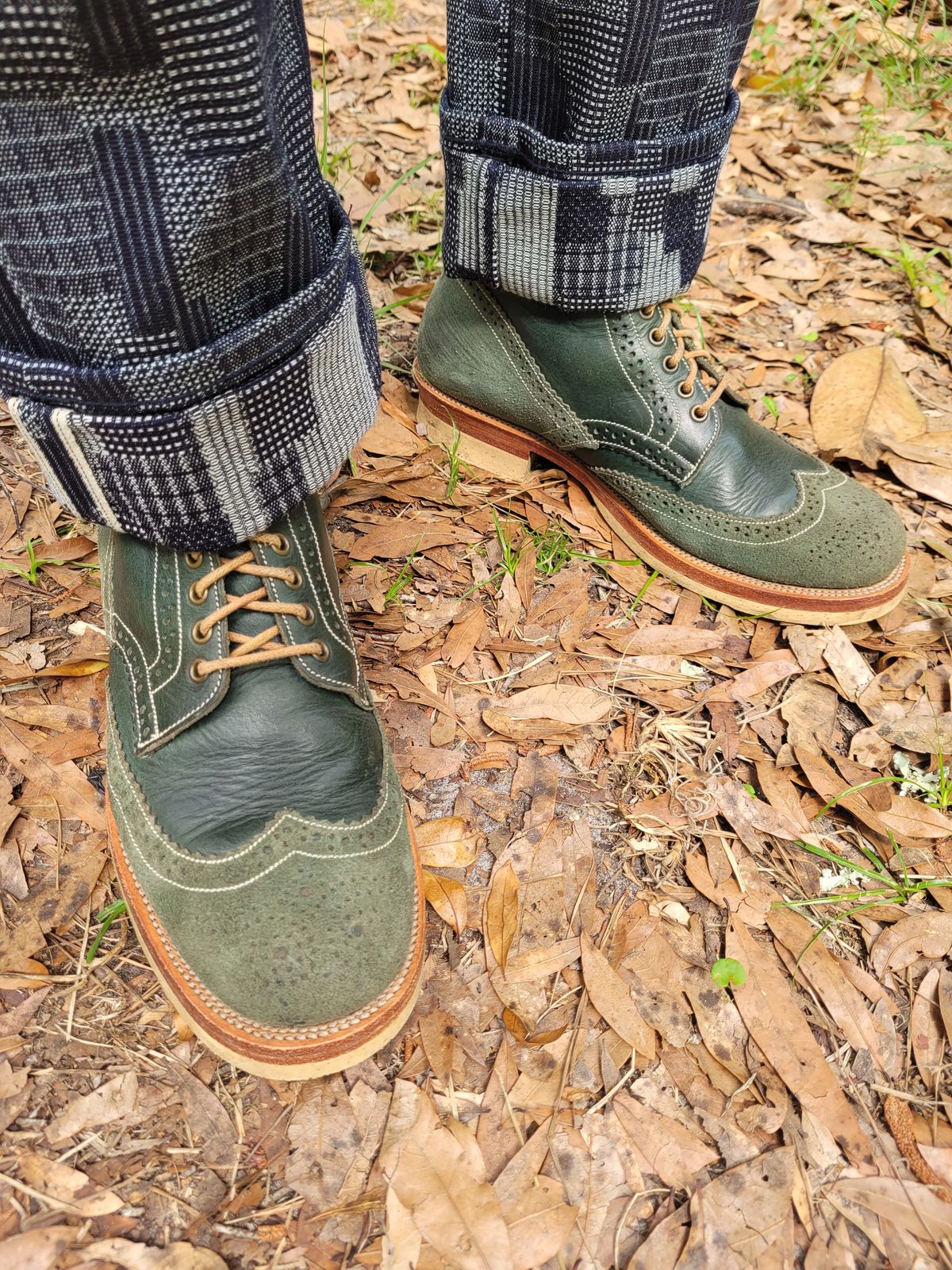 Photo by markieballa on May 8, 2025 of the Fortis Boots Wingtip Boots in Badalassi Carlo Waxy Ortensia & Badalassi Carlo Waxy Ortensia Roughout.