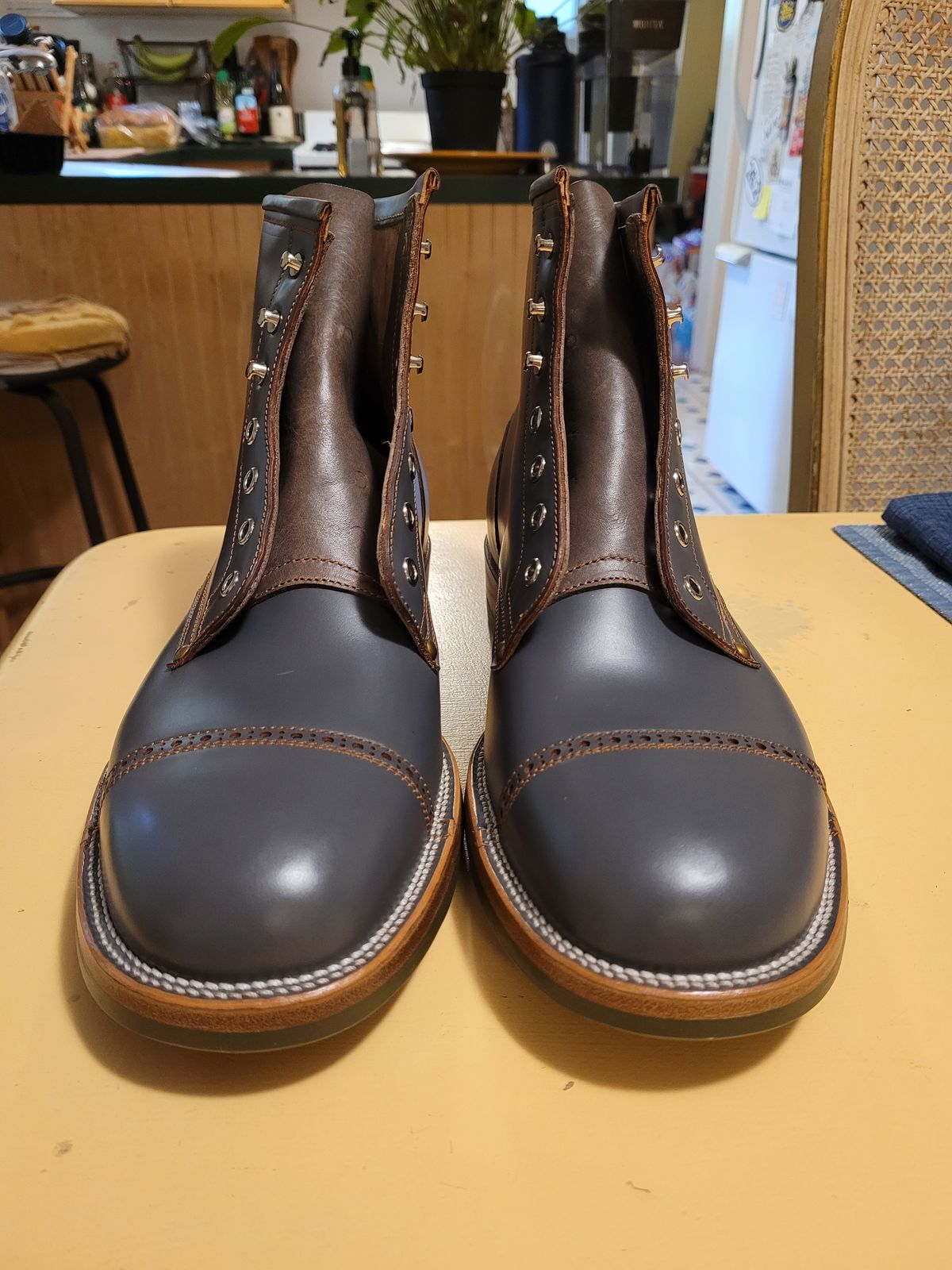 Photo by markieballa on November 1, 2024 of the Iron Boots The Chosen One in Maryam Grigio Shell Cordovan.