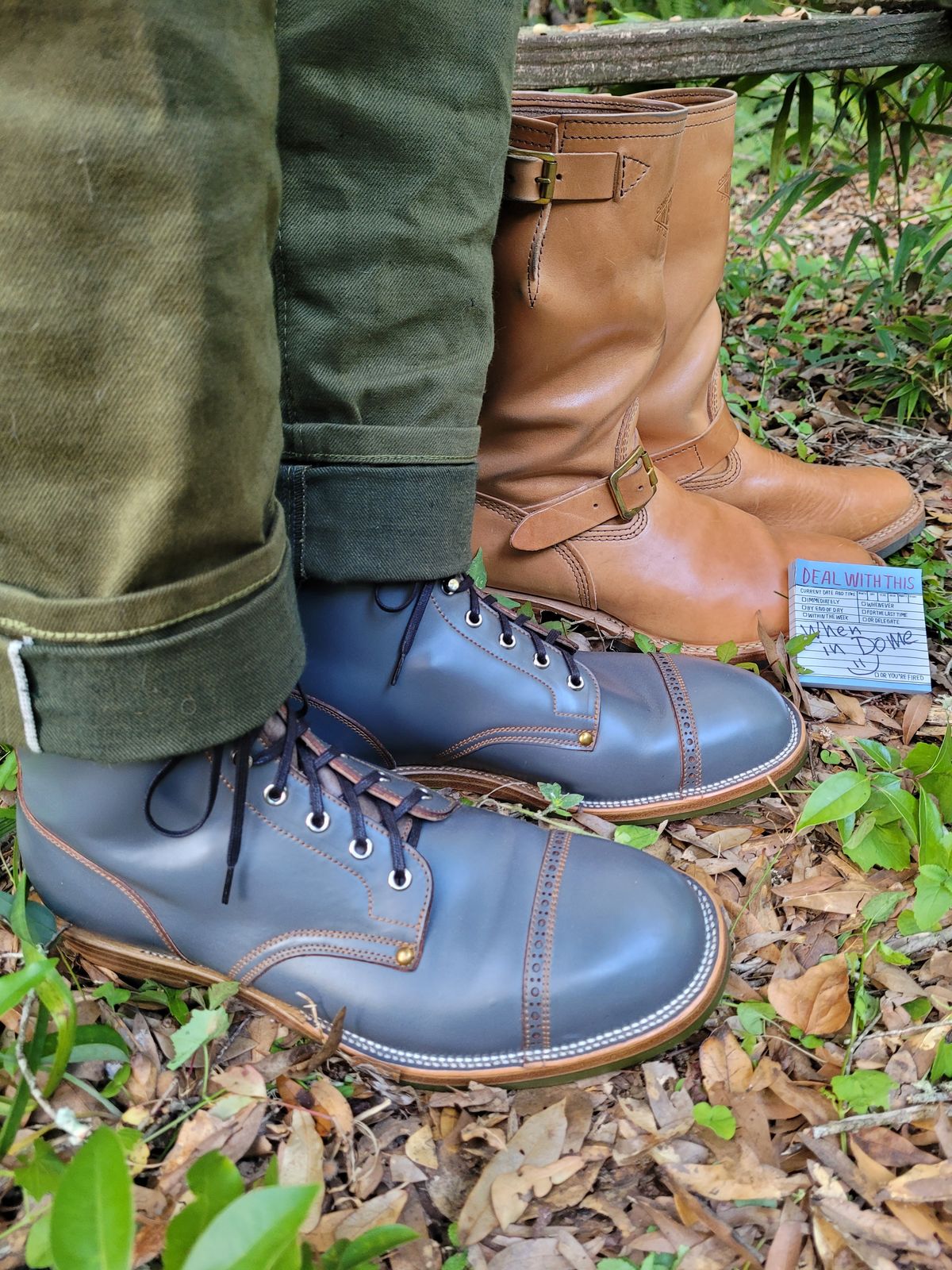 Photo by markieballa on November 1, 2024 of the Iron Boots The Chosen One in Maryam Grigio Shell Cordovan.