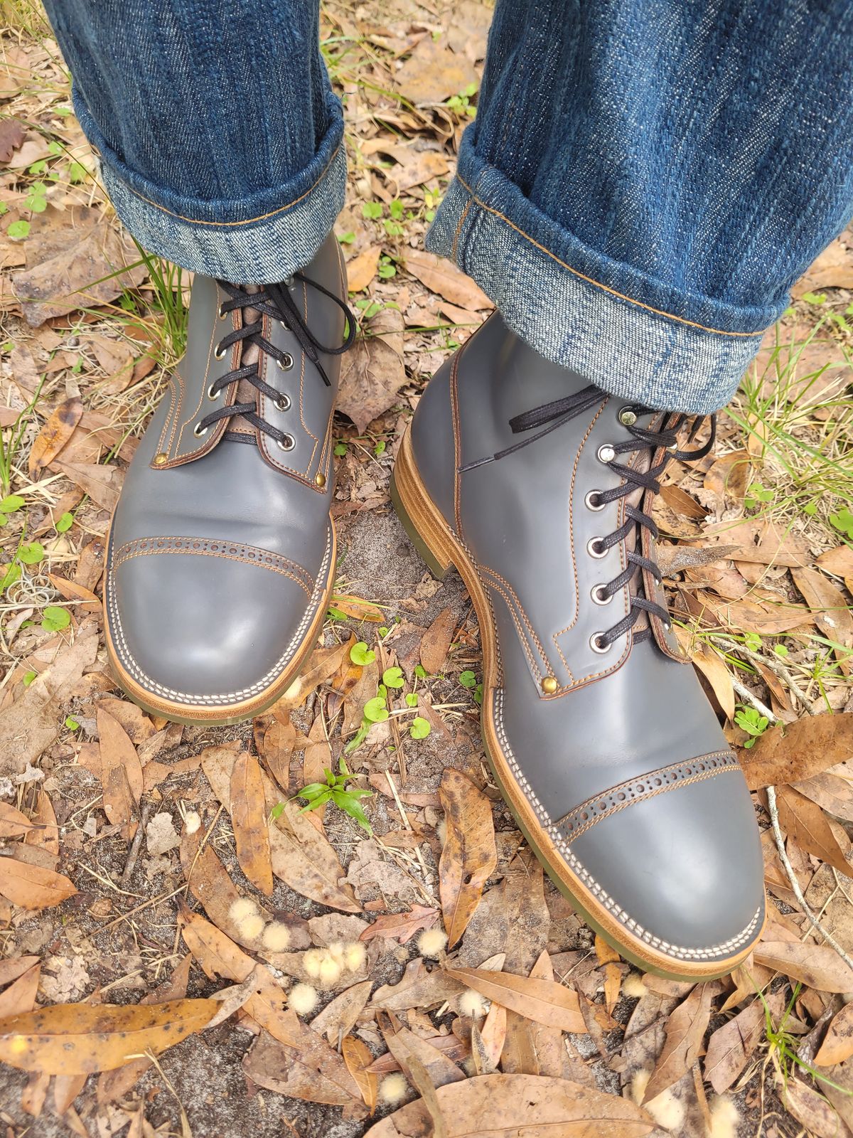 Photo by markieballa on November 4, 2024 of the Iron Boots The Chosen One in Maryam Grigio Shell Cordovan.