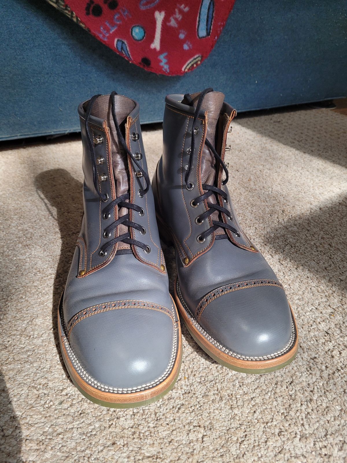 Photo by markieballa on December 3, 2024 of the Iron Boots The Chosen One in Maryam Grigio Shell Cordovan.