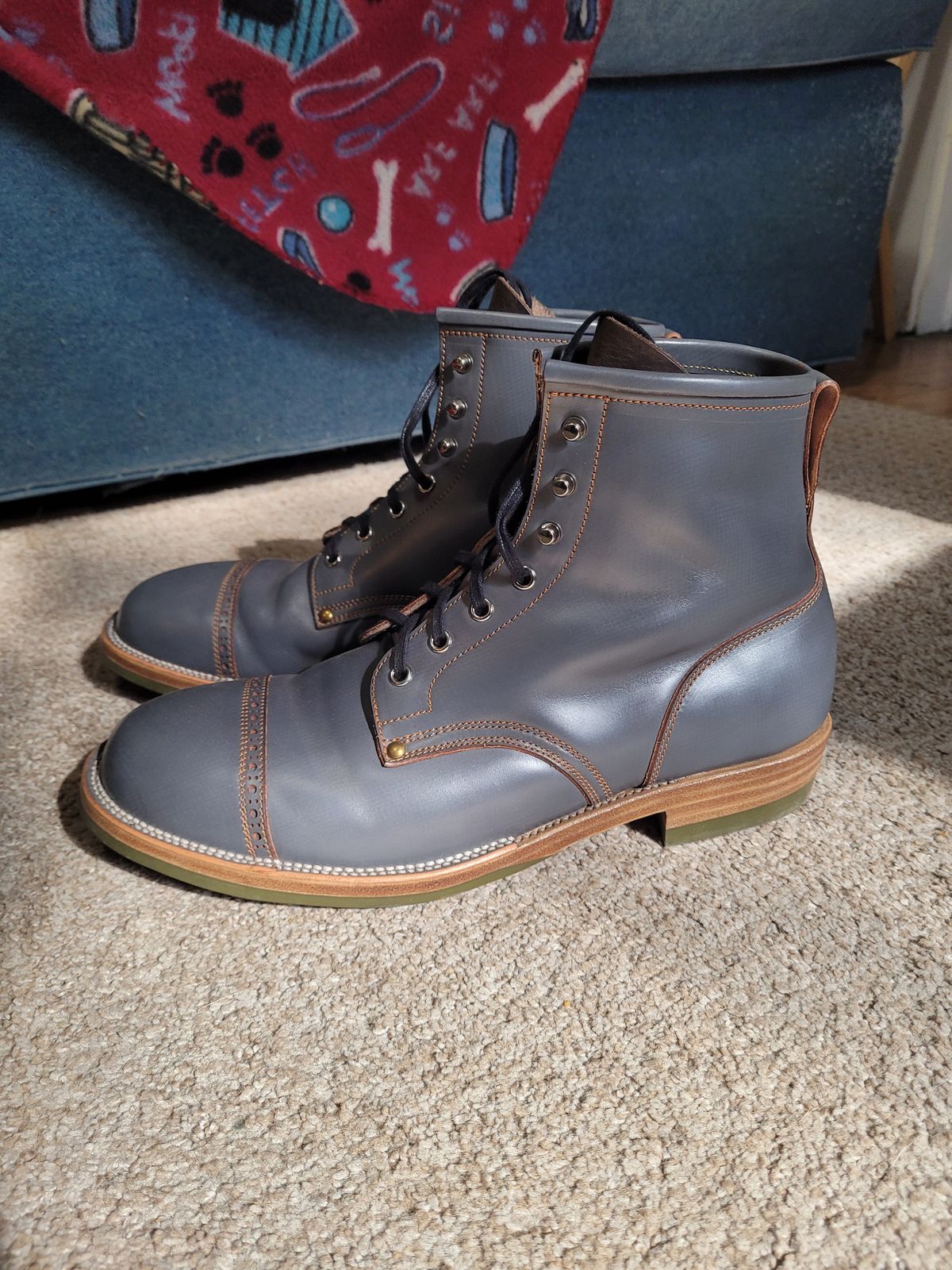 Photo by markieballa on December 3, 2024 of the Iron Boots The Chosen One in Maryam Grigio Shell Cordovan.