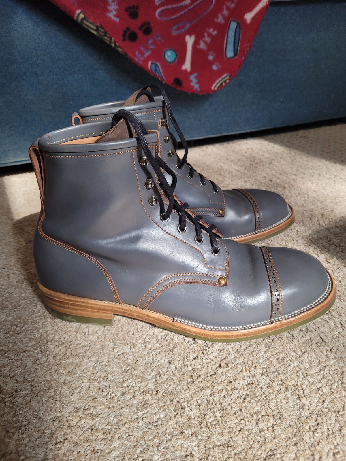 Photo by markieballa on December 3, 2024 of the Iron Boots The Chosen One in Maryam Grigio Shell Cordovan.