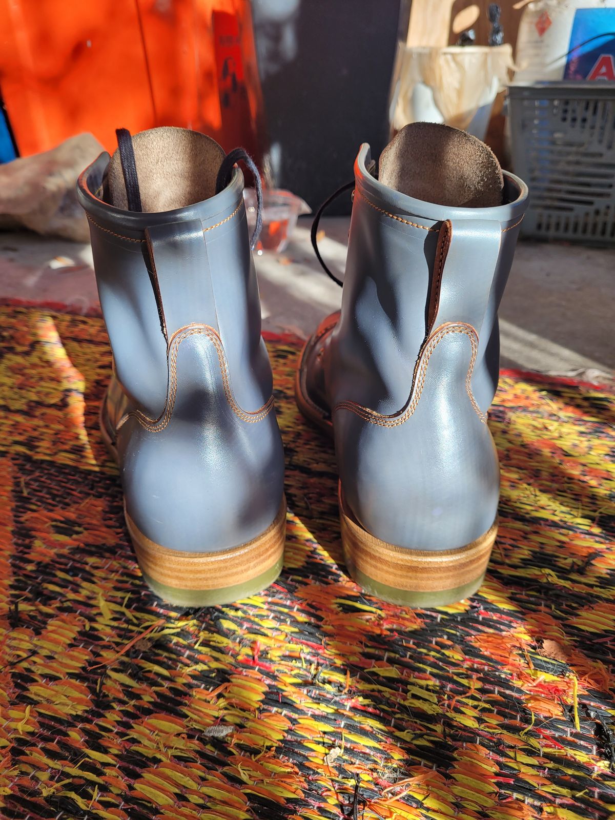 Photo by markieballa on January 5, 2025 of the Iron Boots The Chosen One in Maryam Grigio Shell Cordovan.