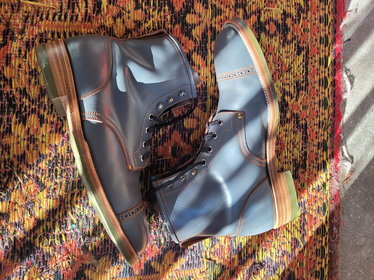 Photo by markieballa on January 5, 2025 of the Iron Boots The Chosen One in Maryam Grigio Shell Cordovan.