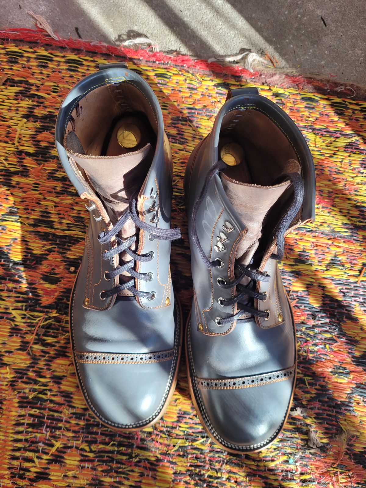 Photo by markieballa on January 5, 2025 of the Iron Boots The Chosen One in Maryam Grigio Shell Cordovan.