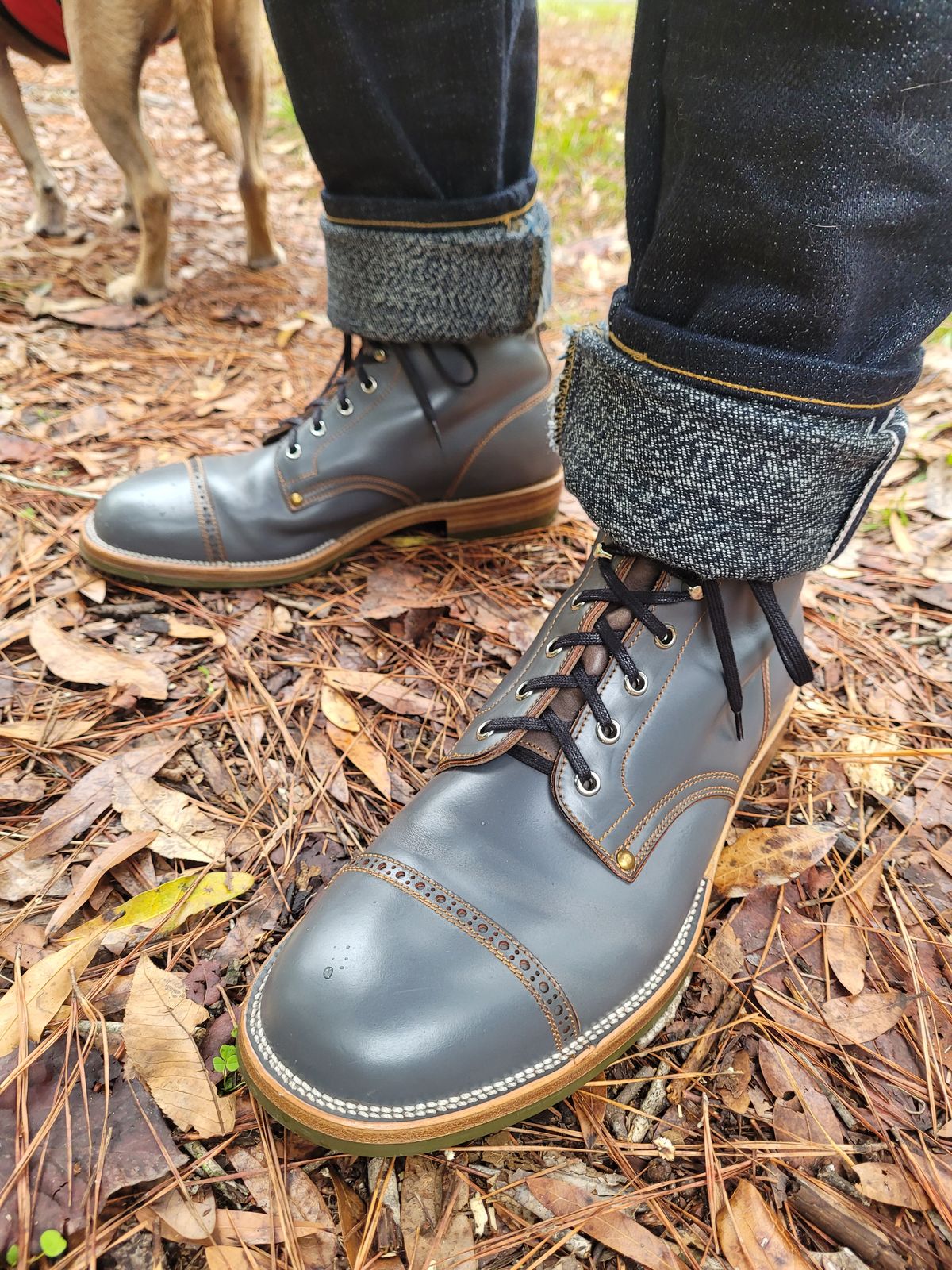 Photo by markieballa on January 11, 2025 of the Iron Boots The Chosen One in Maryam Grigio Shell Cordovan.