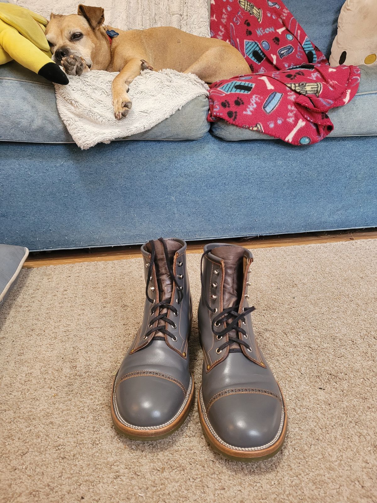 Photo by markieballa on February 4, 2025 of the Iron Boots The Chosen One in Maryam Grigio Shell Cordovan.