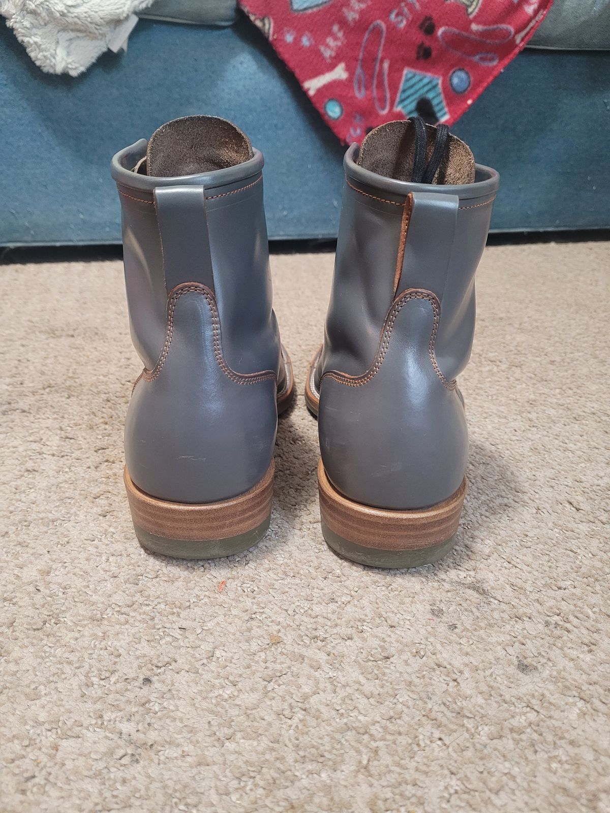 Photo by markieballa on April 4, 2025 of the Iron Boots The Chosen One in Maryam Grigio Shell Cordovan.
