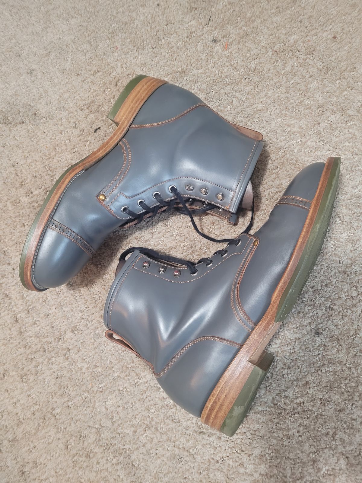 Photo by markieballa on April 4, 2025 of the Iron Boots The Chosen One in Maryam Grigio Shell Cordovan.