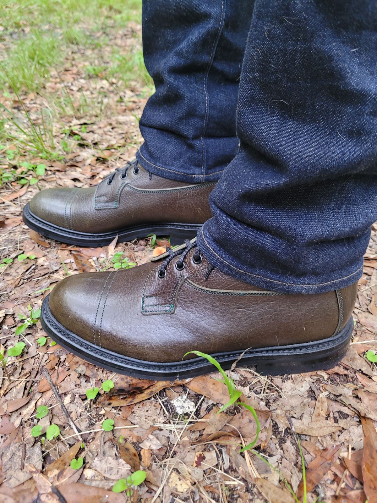 Photo by markieballa on September 14, 2024 of the Tricker's Grassmere Country Boot in C.F. Stead Moss Kudu.