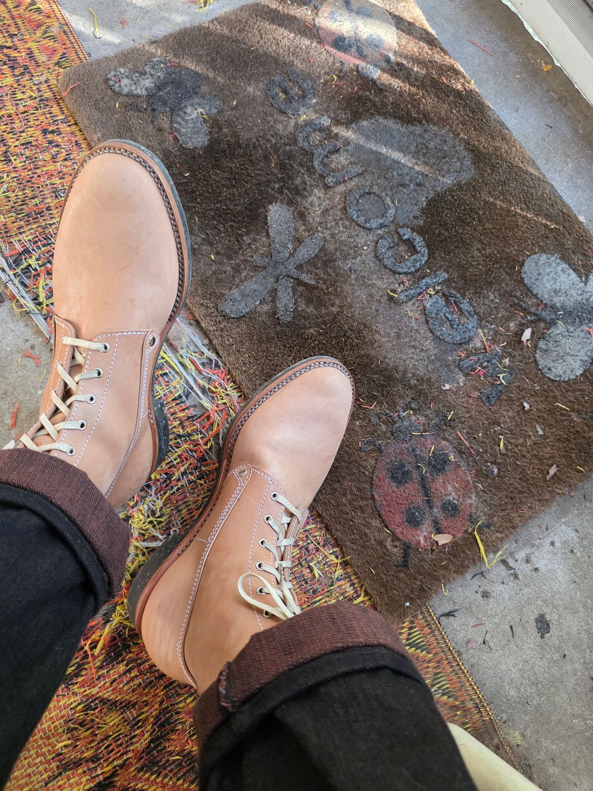 Photo by markieballa on November 14, 2025 of the Oldspeed MFG Henry Johnson Boot in Horween Russet Horsehide Strips.