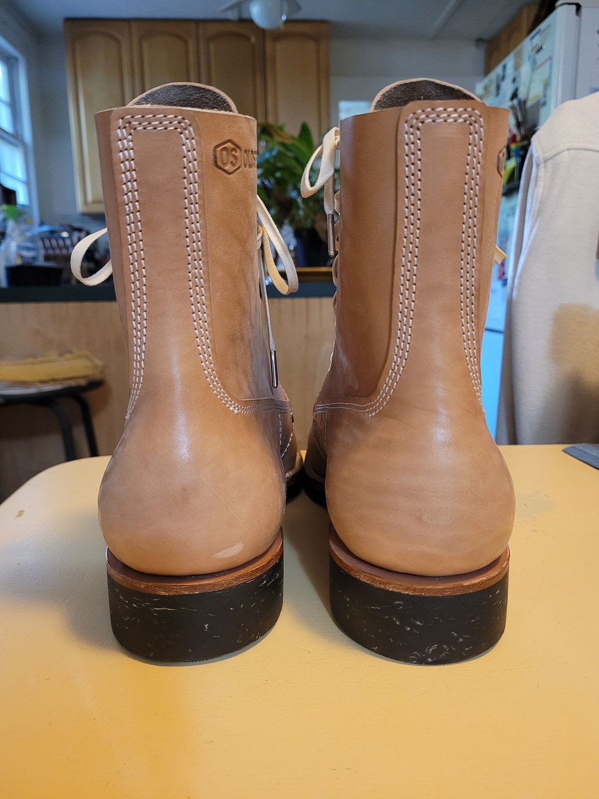 Photo by markieballa on October 31, 2025 of the Oldspeed MFG Henry Johnson Boot in Horween Russet Horsehide Strips.