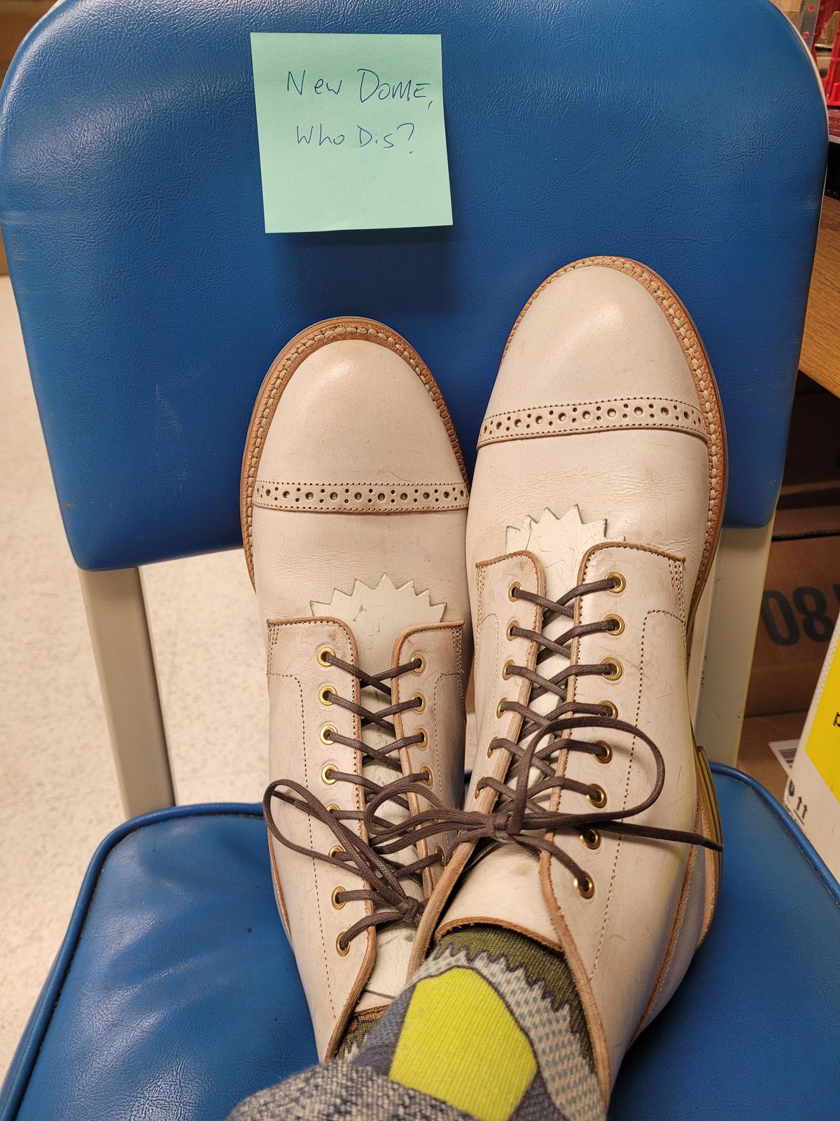 Photo by markieballa on October 1, 2025 of the Grant Stone Garrison Boot in Conceria Walpier Ghost Burro.