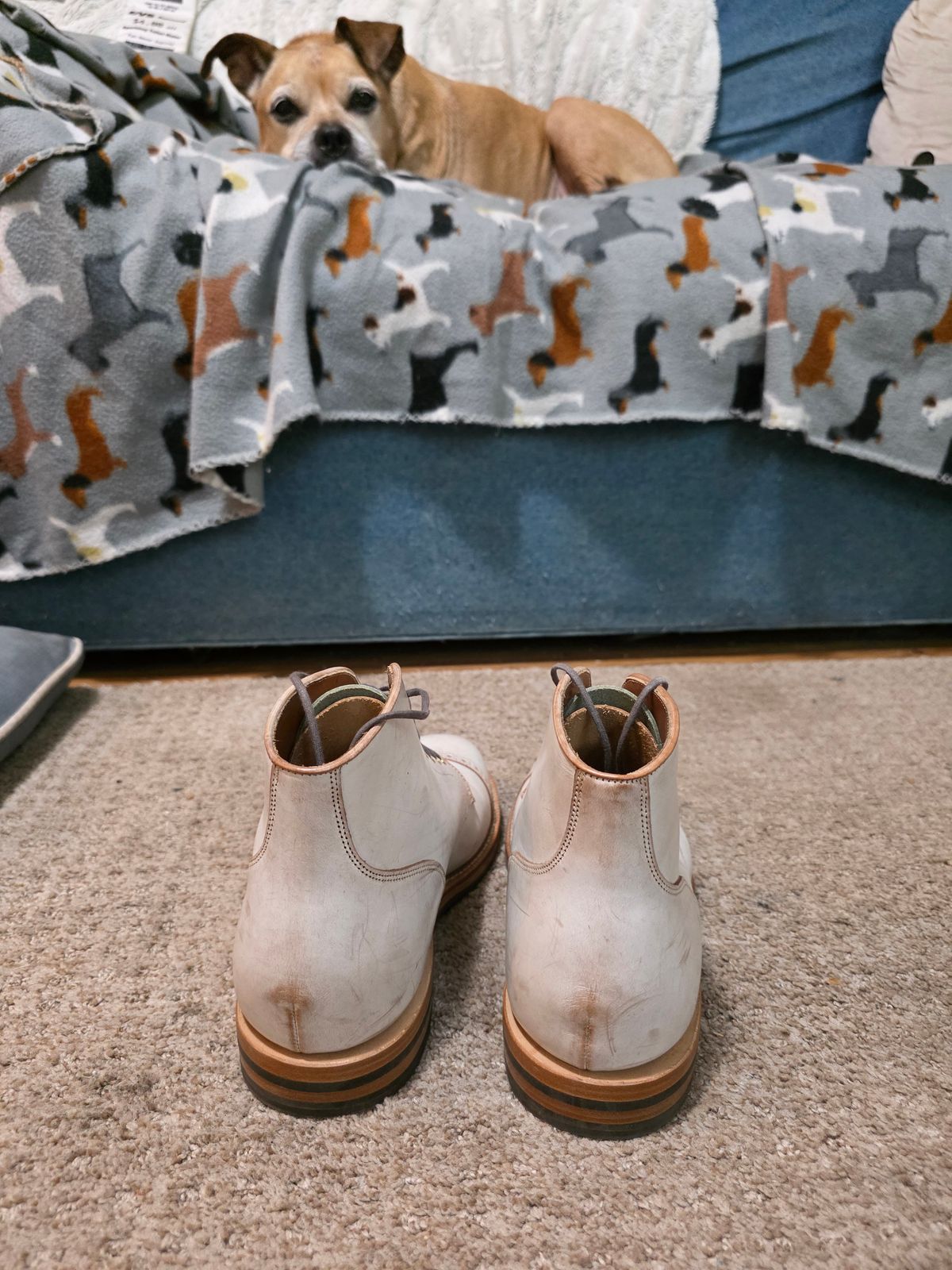 Photo by markieballa on November 5, 2025 of the Grant Stone Garrison Boot in Conceria Walpier Ghost Burro.