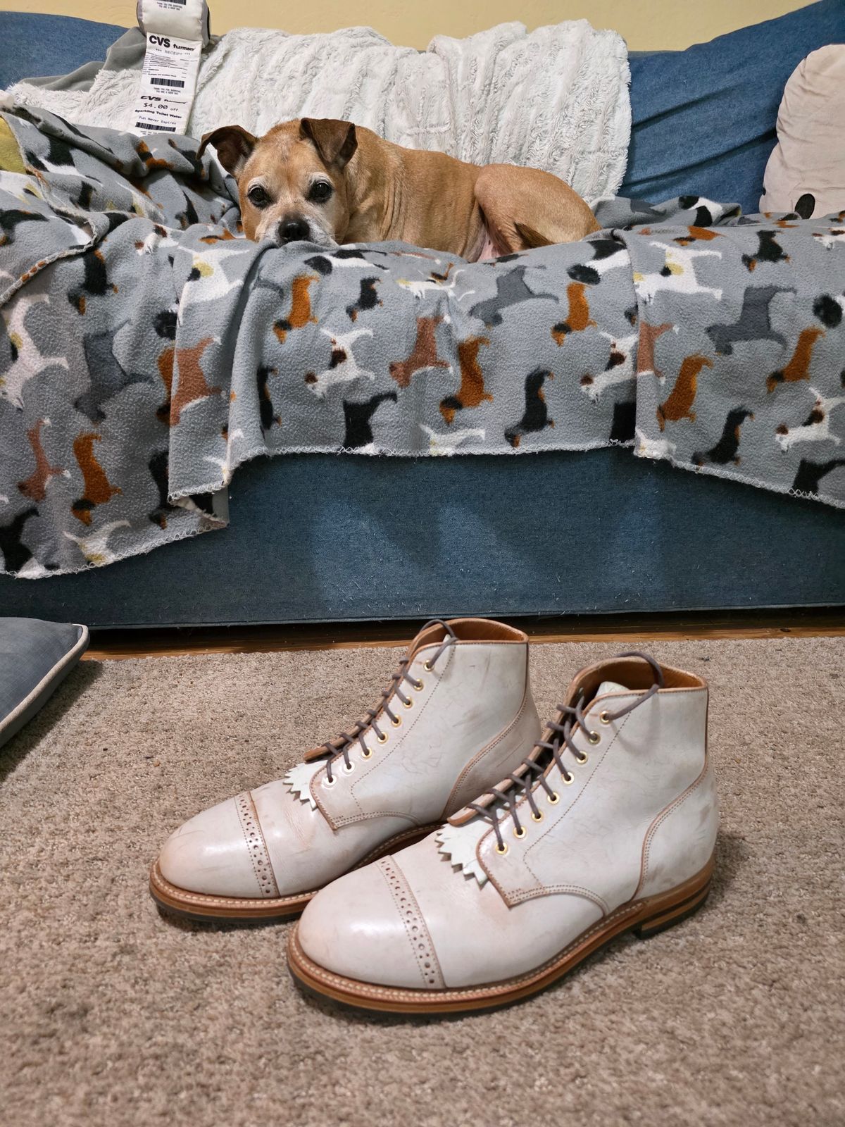 Photo by markieballa on November 5, 2025 of the Grant Stone Garrison Boot in Conceria Walpier Ghost Burro.