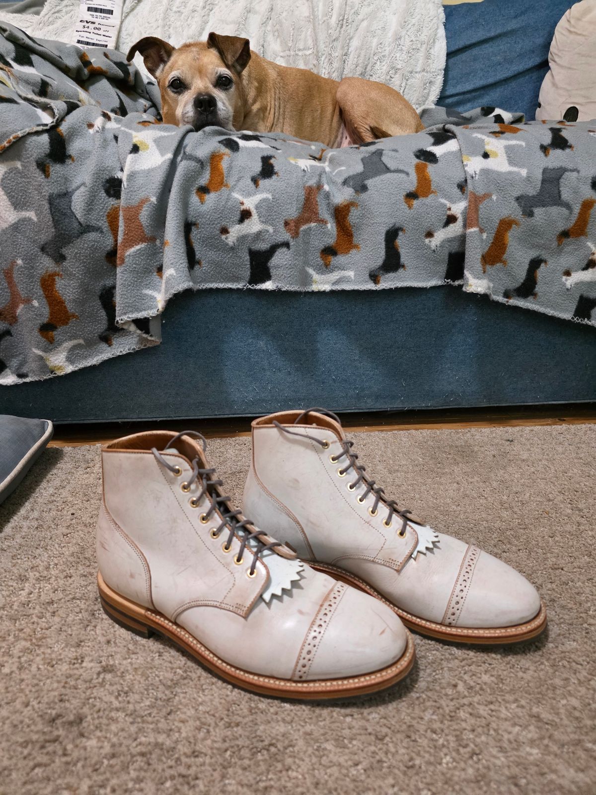 Photo by markieballa on November 5, 2025 of the Grant Stone Garrison Boot in Conceria Walpier Ghost Burro.