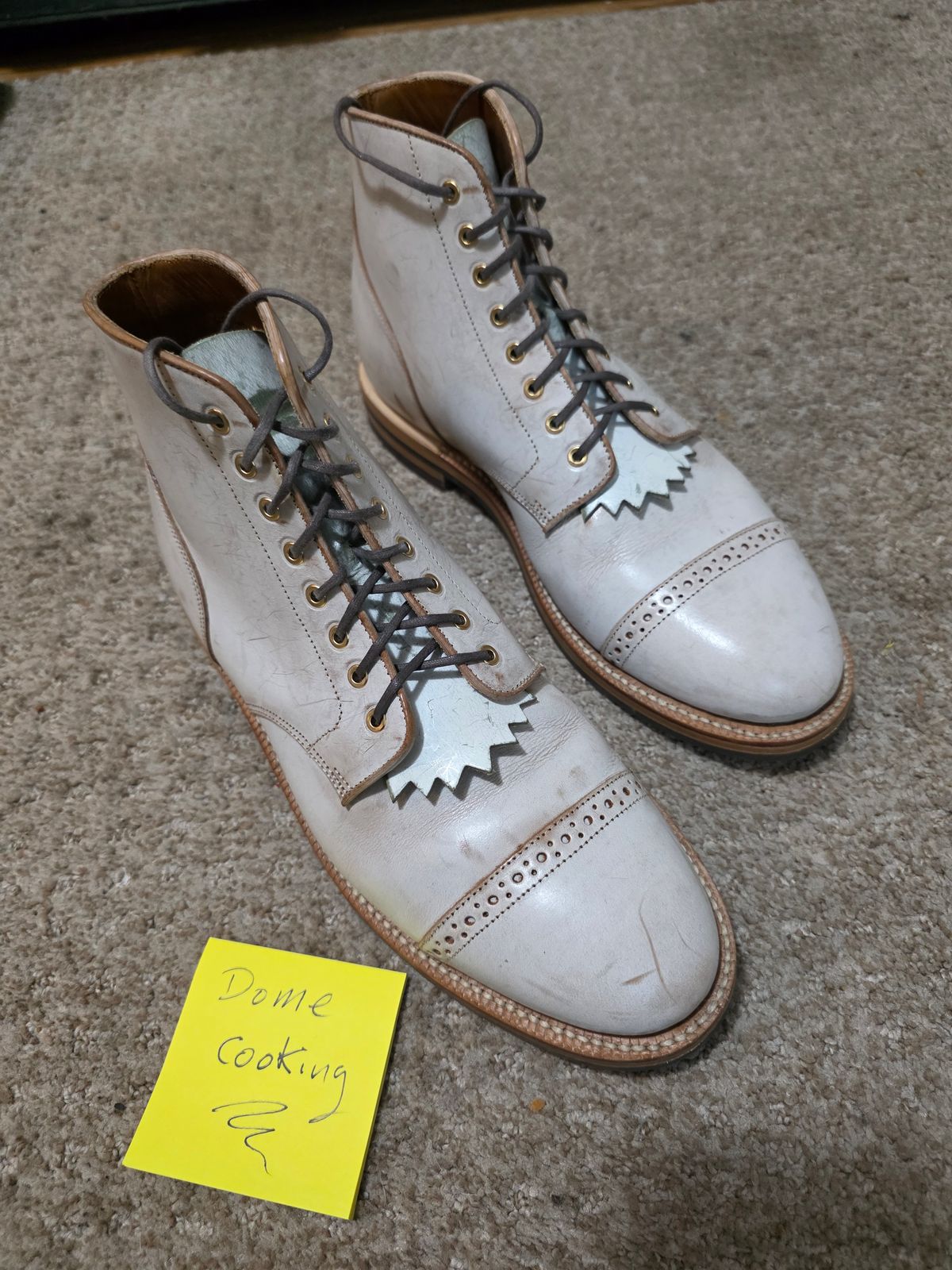 Photo by markieballa on November 5, 2025 of the Grant Stone Garrison Boot in Conceria Walpier Ghost Burro.