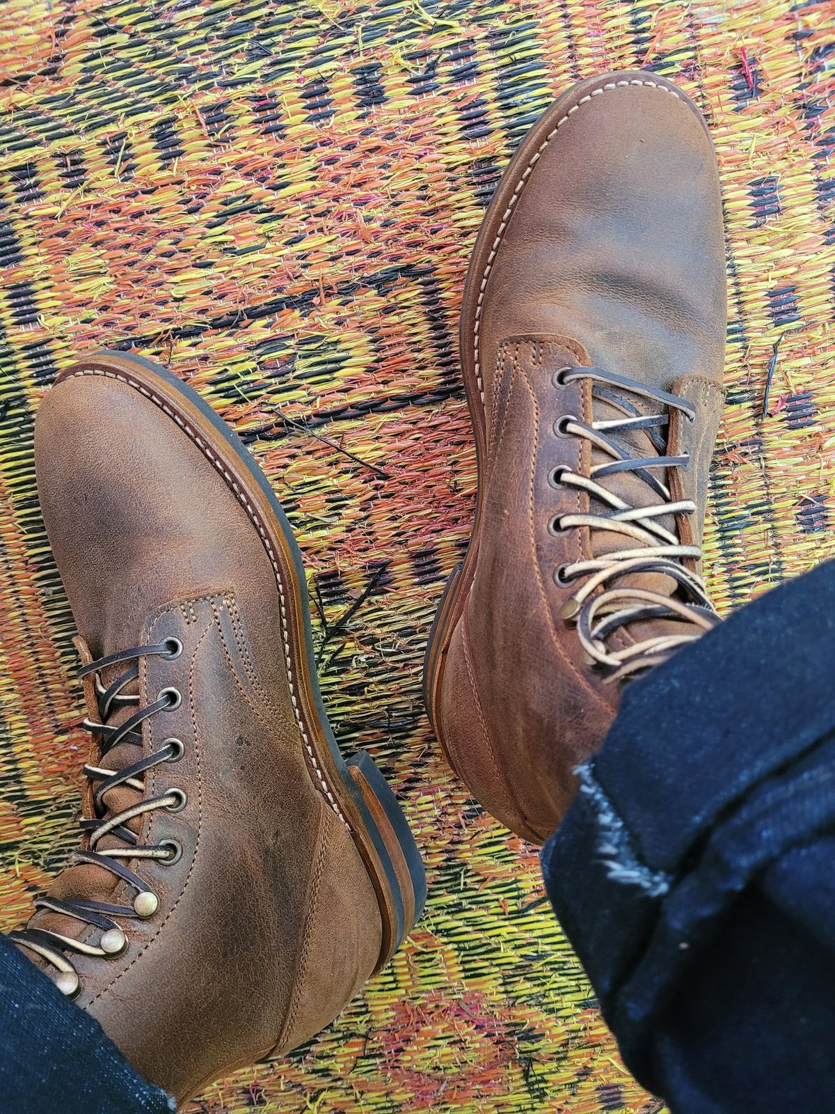 Photo by markieballa on May 2, 2025 of the Truman Upland Boot in Gallun Cognac Teton Stag.