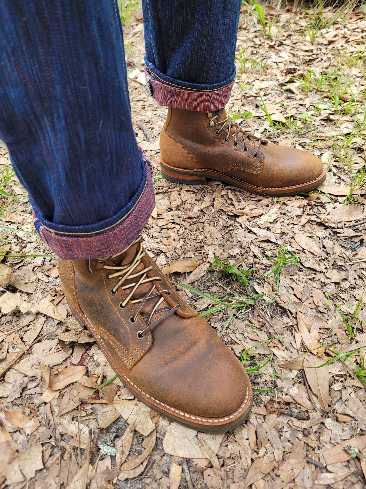 Photo by markieballa on June 19, 2025 of the Truman Upland Boot in Gallun Cognac Teton Stag.