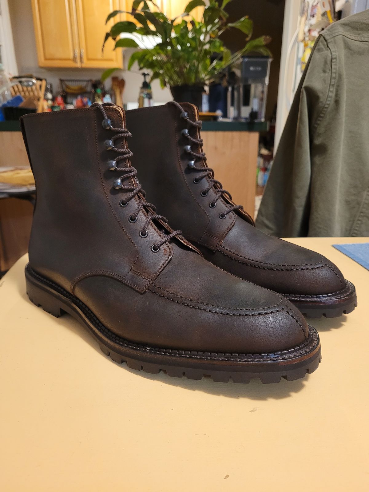 Photo by markieballa on March 9, 2024 of the Crockett & Jones Indiana in Dark Brown Roughout Suede.