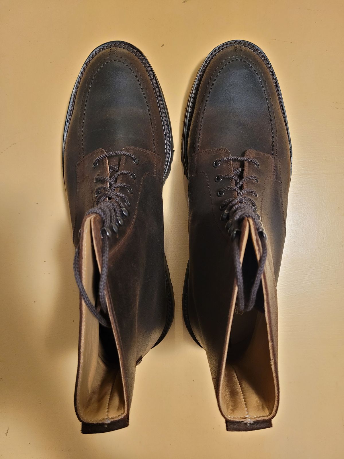 Photo by markieballa on March 9, 2024 of the Crockett & Jones Indiana in Dark Brown Roughout Suede.