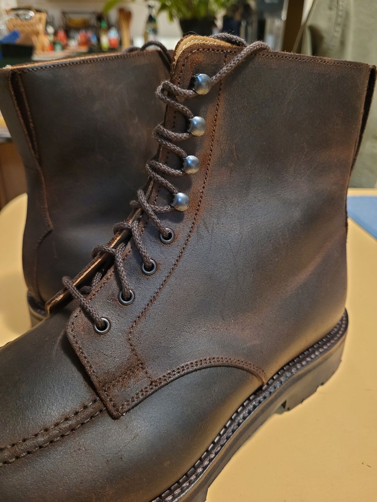 Photo by markieballa on March 9, 2024 of the Crockett & Jones Indiana in Dark Brown Roughout Suede.