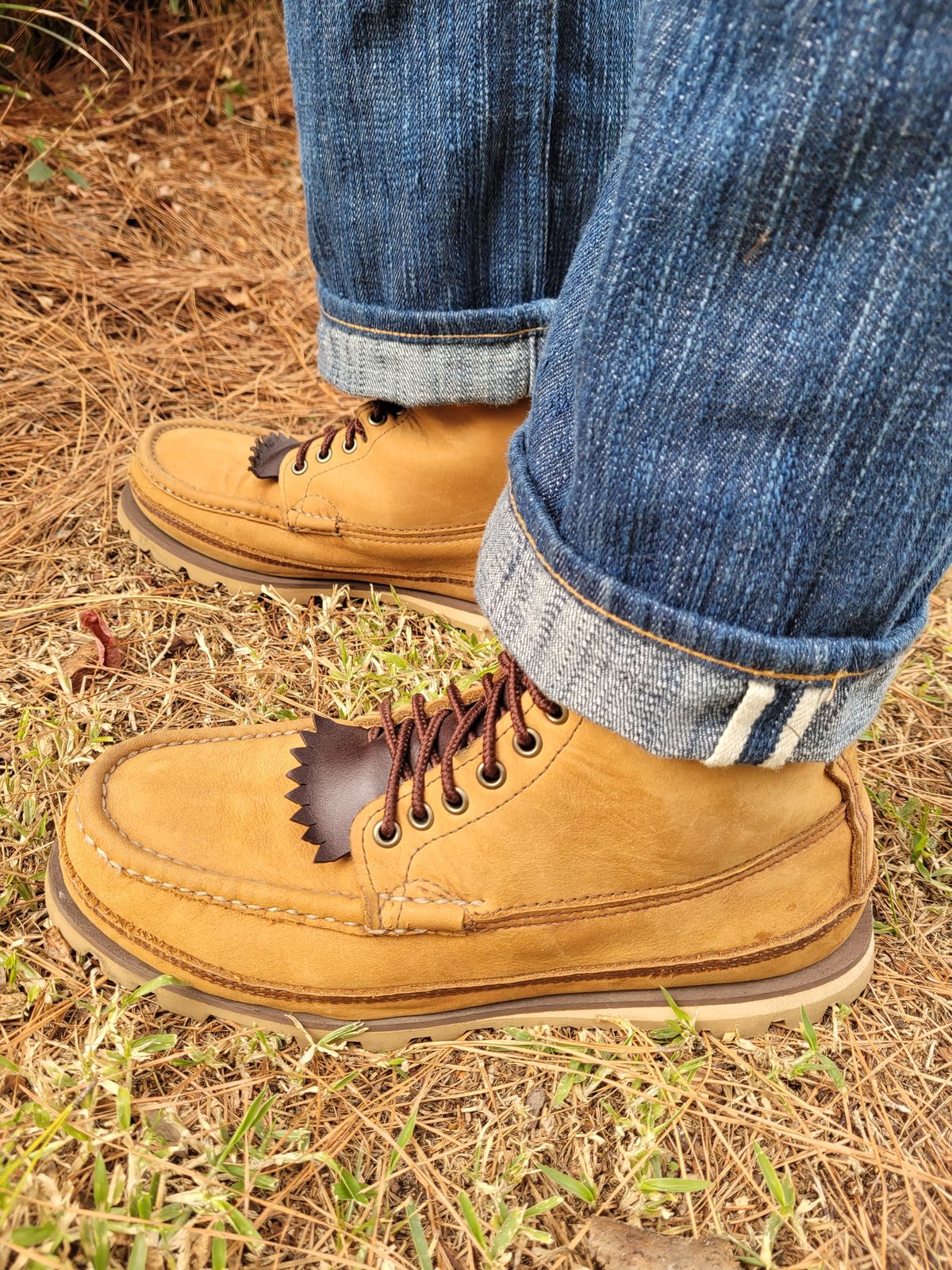 Photo by markieballa on December 5, 2024 of the Russell Moccasin Co. South 40 Birdshooter in Pecos Gaucho Chamois.