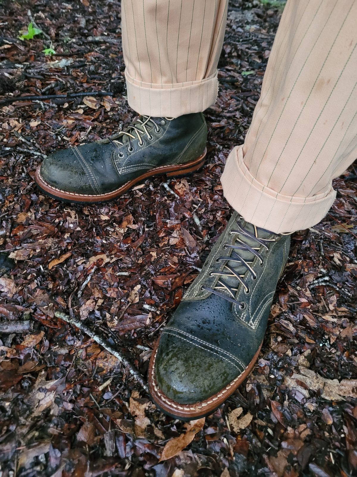Photo by markieballa on July 16, 2025 of the Truman Upland Boot in Gallun Olive Teton Stag.